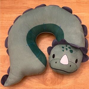 Green Dinosaur Travel Neck Plush Pillow